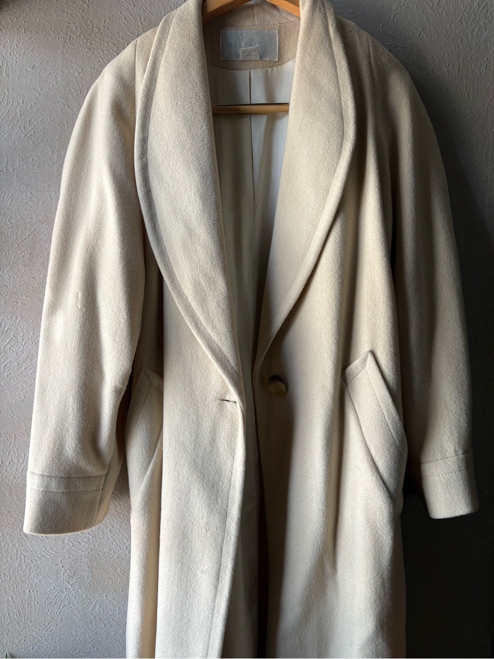 The Limited Cream Shawl-Collar Trench Coat